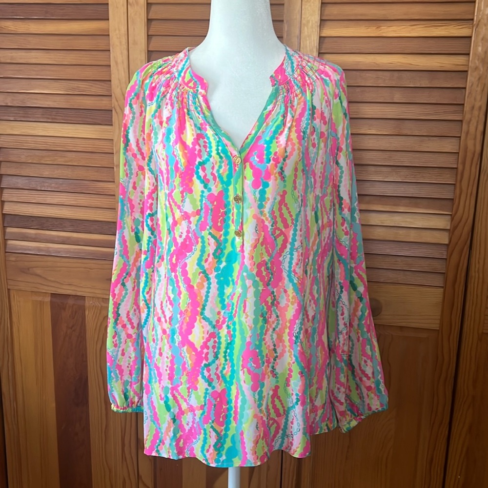 Lilly Pulitzer Elsa 100% silk top